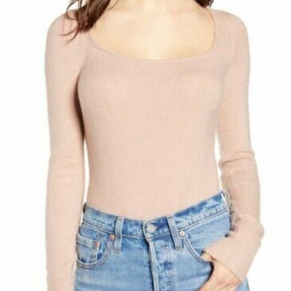 Leith Square Neck Sweater Bodysuit - Picture 1 of 7